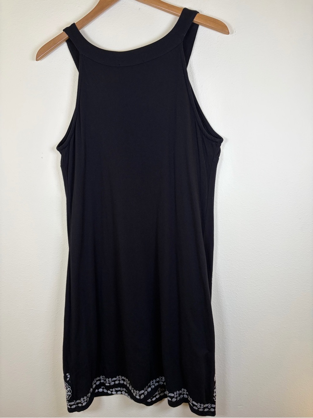 INC International Concepts Black Embroidered Sleeveless Dress Large Beaded Boho - Picture 8 of 10